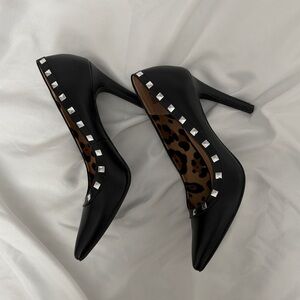 Christian Siriano Black Studded Heels